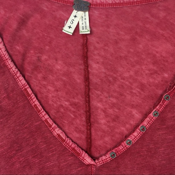 *SOLD* NWOT FREE PEOPLE Santa Cruz Henley Top - Picture 2 of 4